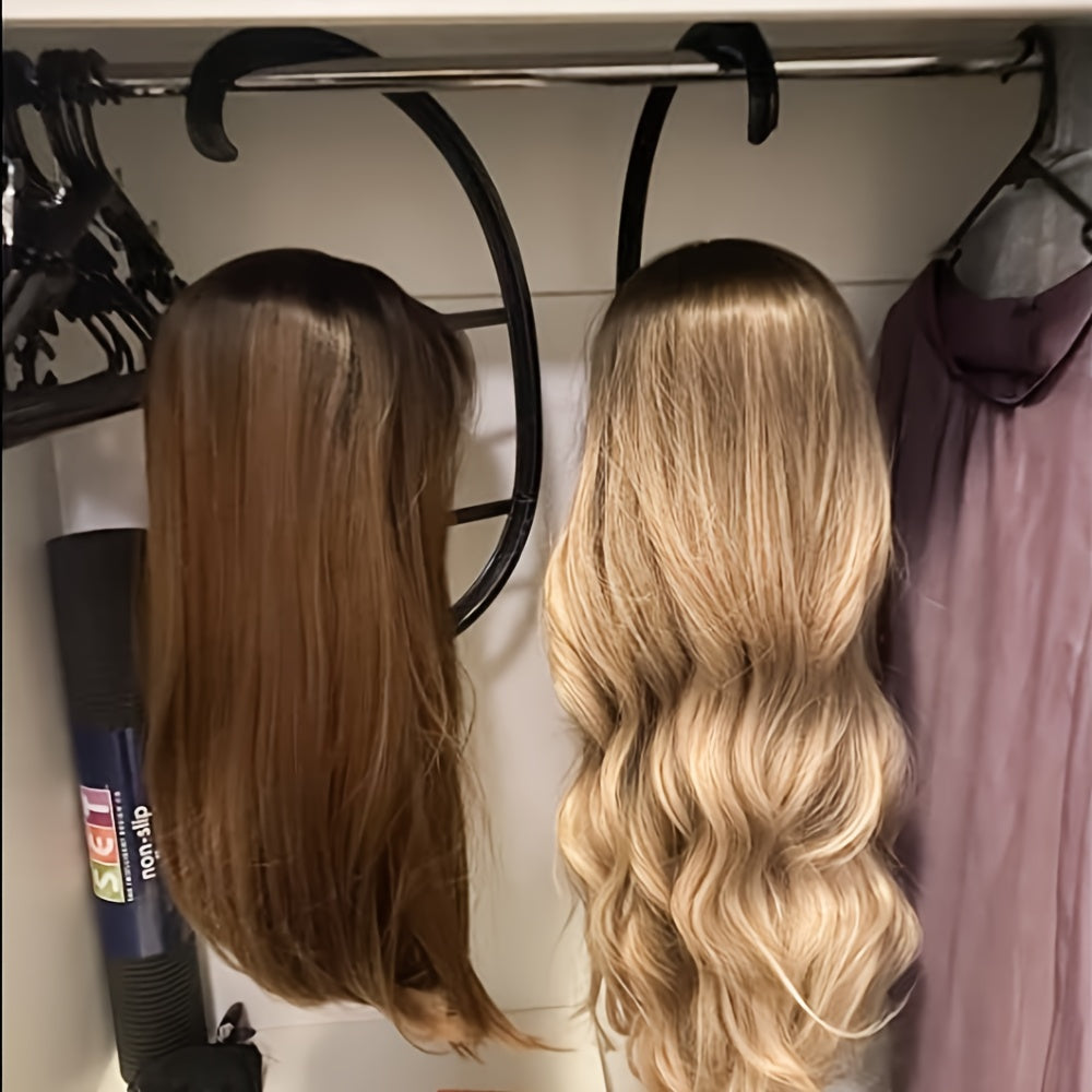 2PCS Hanging Wig Holders – Collapsible Wig Stand for Short to Long Wigs/Style & Shine Hair