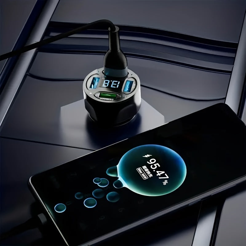 3-Port USB Car Charger with LED Voltage Display – QC3.0 Fast Charging for 12V/24V Vehicles/Car