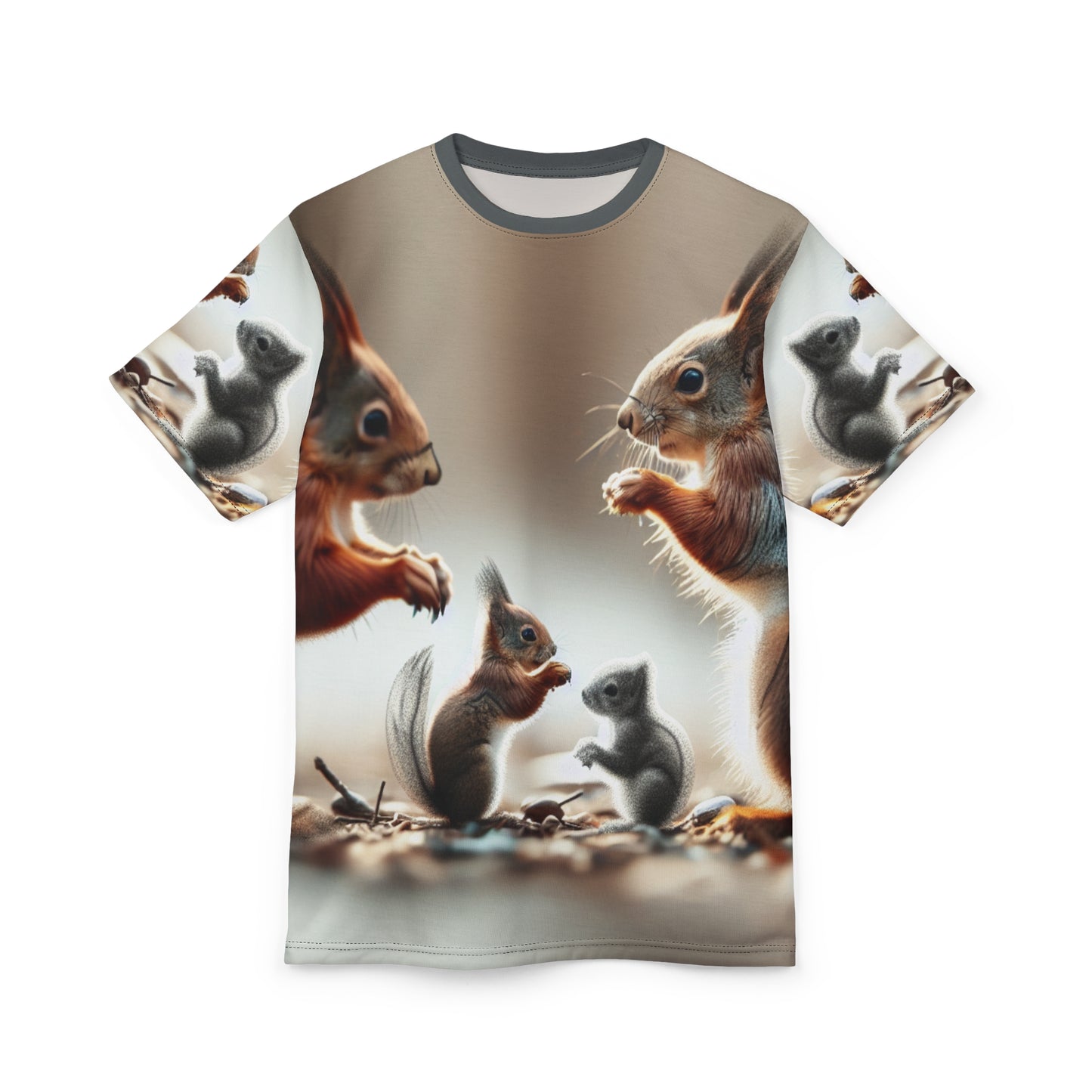 Nature-Inspired Decor & Wearables - Squirrel Family Tee – Woodland Charm & Cozy Everyday Style