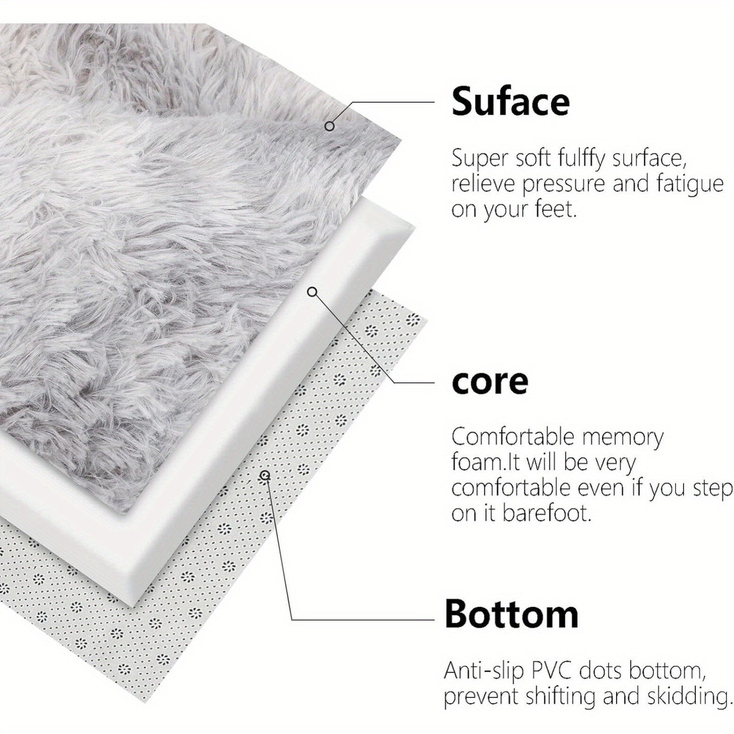 Trintion Soft Shaggy Rug – Thick Anti-Slip Polyester Carpet for Living Spaces\ Living Room Decor – Wall Art, Curtains, Clocks, Furniture & More