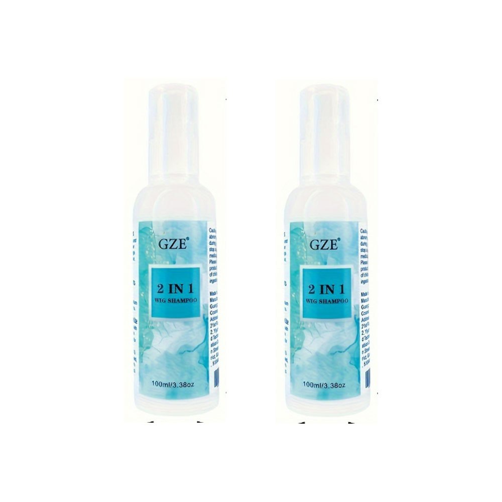 GZE 2-in-1 Synthetic Wig Shampoo (2-Pack, 100ml) – Color-Safe, Detangling & Moisturizing Formula/Style & Shine Hair