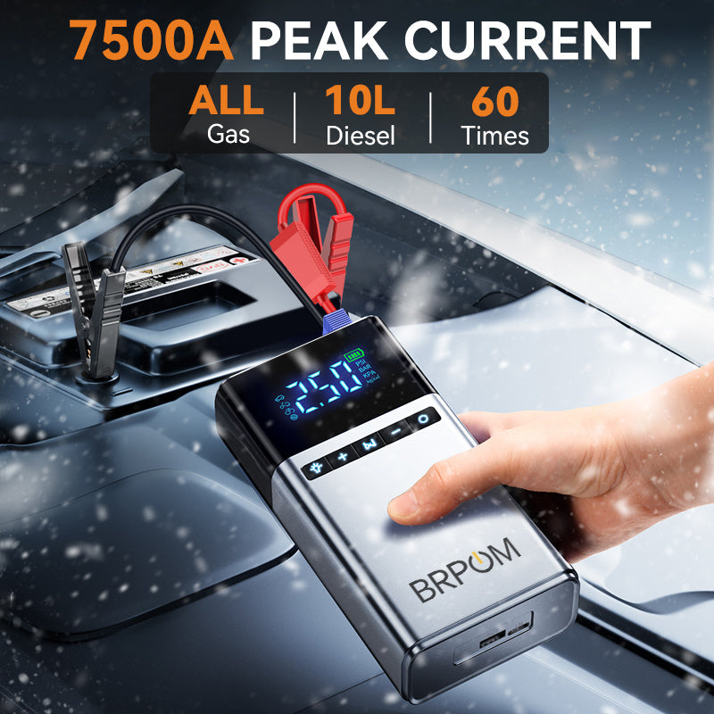 BRPOM 4-in-1 Wireless Car Jump Starter – 150 PSI Inflator, Power Bank & LED FlashlightCar