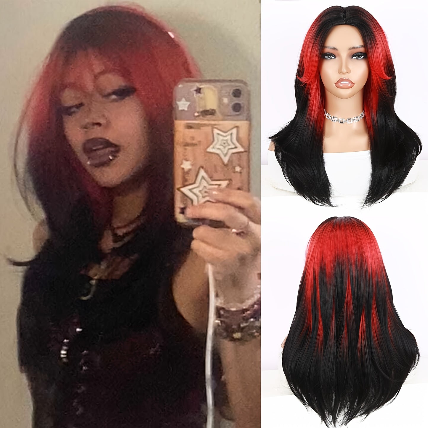 Classic Straight Synthetic Wig – Heat-Resistant 150% Density, Rose Net Cap (Basics Collection)/Crown & Glory Wigs