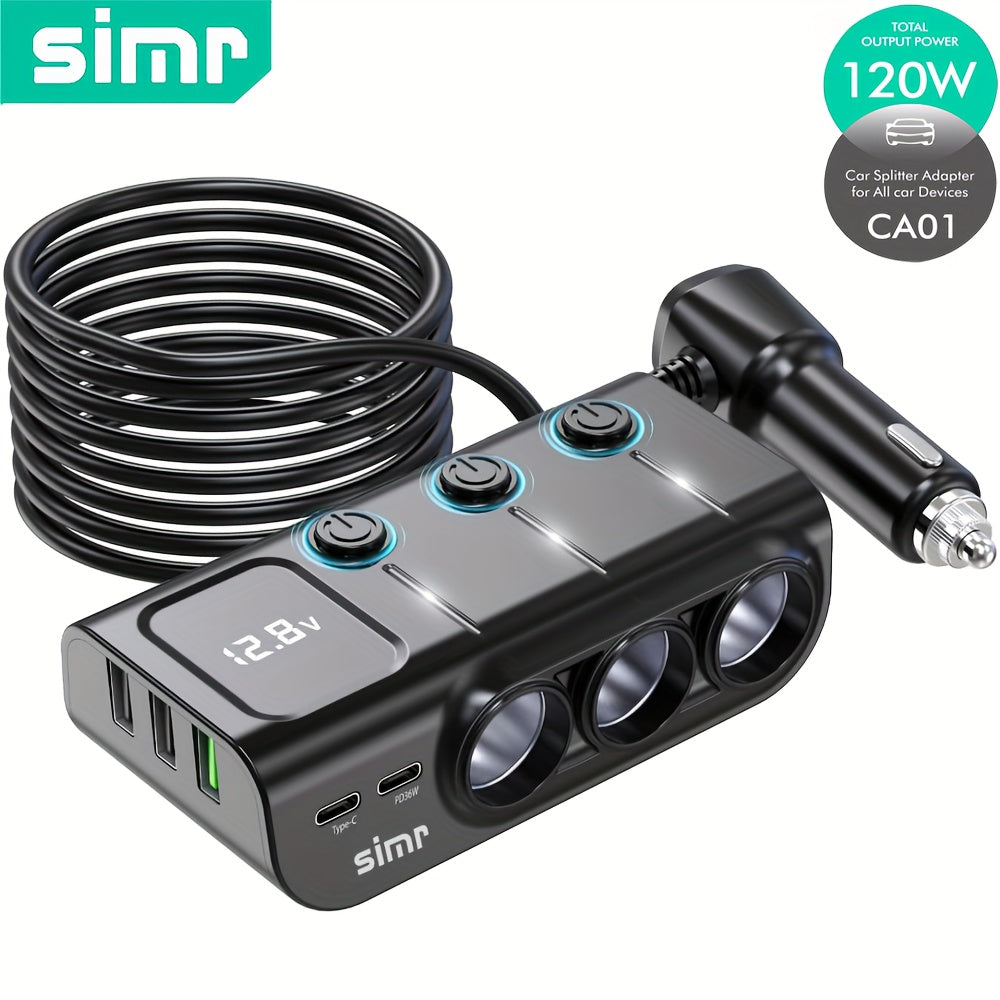 SIMR USB Type-C Fast Car Charger – Universal Car Plug Adapter (12V/24V Compatible)/Car