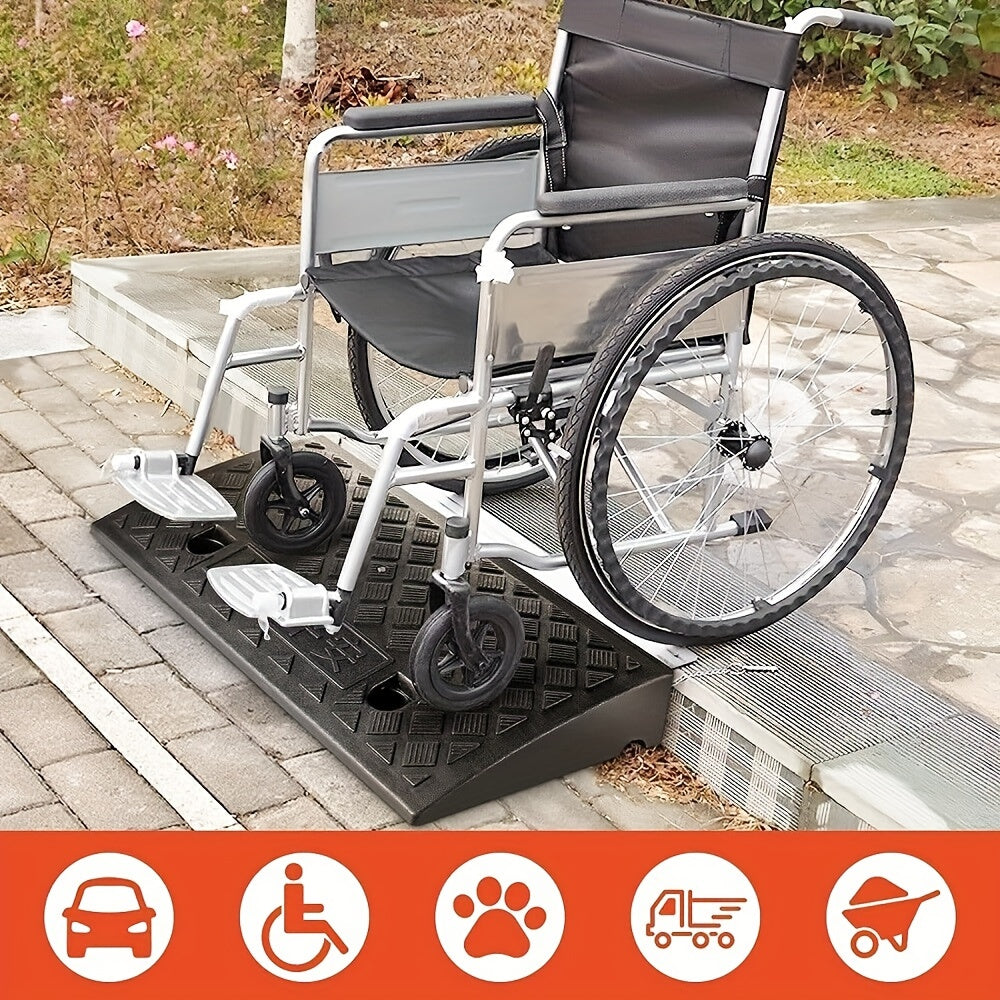 Portable Rubber Curb Ramp – Anti-Slip Driveway Slope for Cars & Wheelchairs (50×27cm)/Car