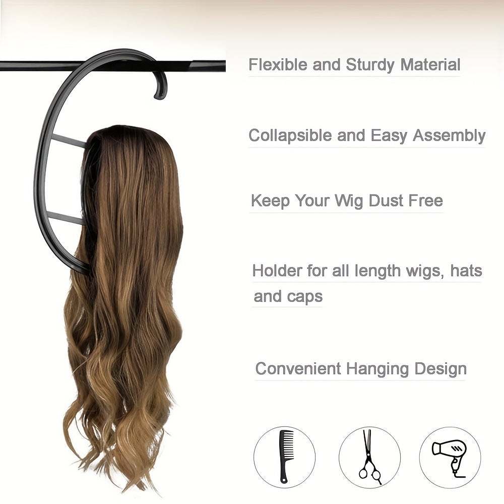 2PCS Hanging Wig Holders – Collapsible Wig Stand for Short to Long Wigs/Style & Shine Hair