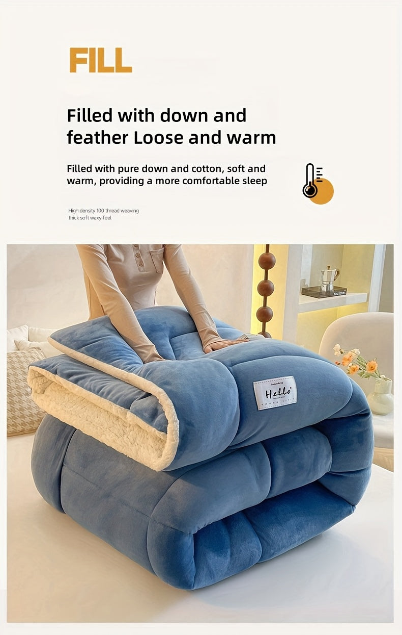 Heavyweight Plaid Throw Blanket – Winter-Ready Acrylic Knit with Polyester Fill/Bedroom