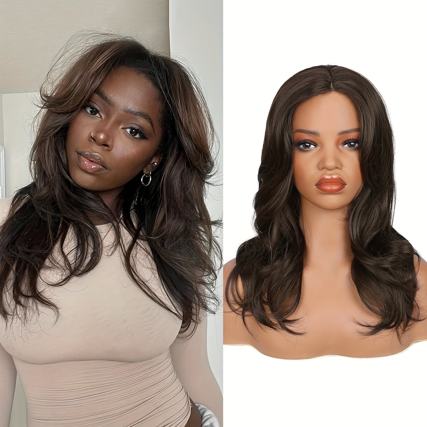 Classic Straight Synthetic Wig – Heat-Resistant 150% Density, Rose Net Cap (Basics Collection)/Crown & Glory Wigs