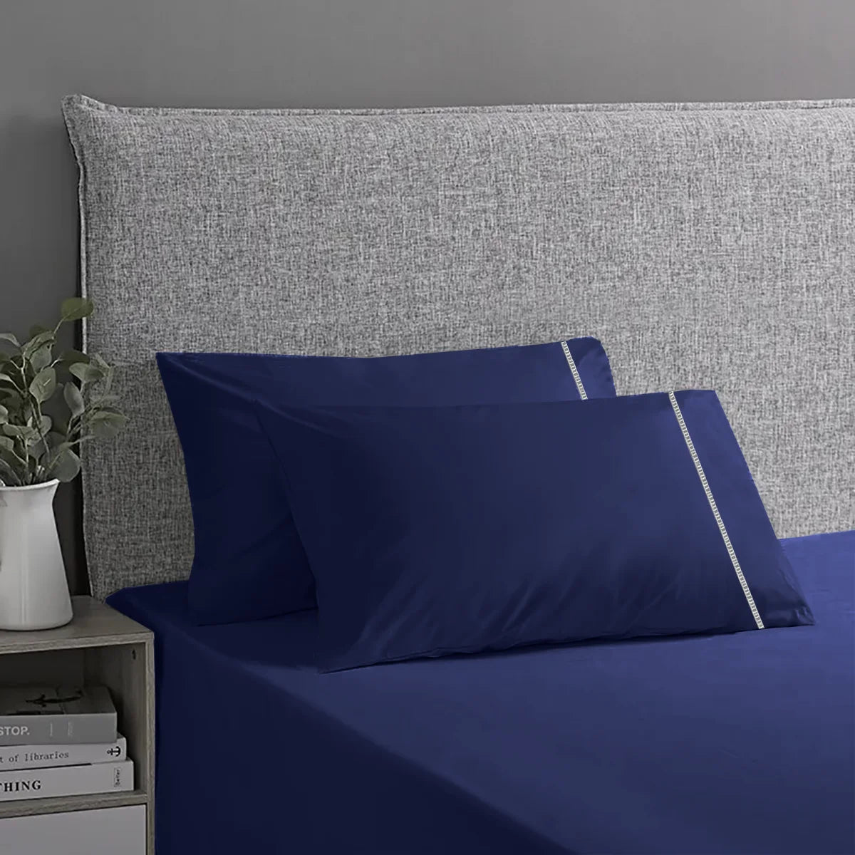 Solid Microfiber King Sheet Set – 3-Piece 100% Polyester Bedding with Elegant Stitch Finish/Bedroom