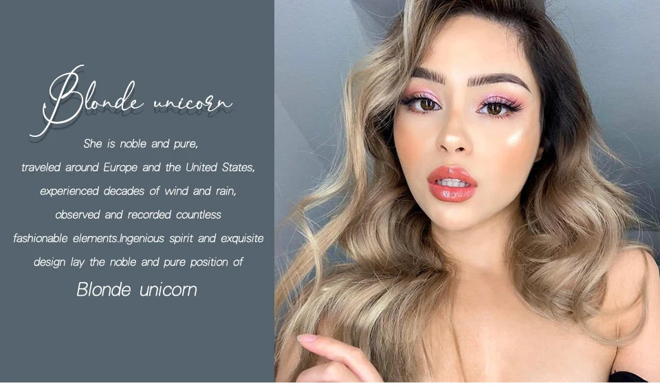Blonde Unicorn Long Wavy Wig – 26" Heat-Resistant Synthetic Hair for Daily Wear/Crown & Glory Wigs