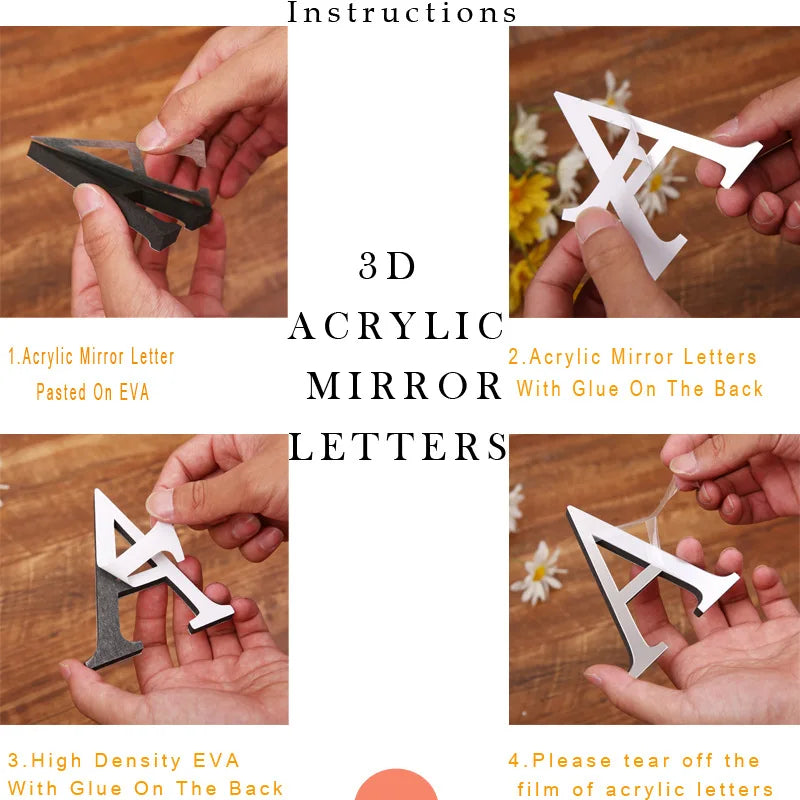 Gold Mirror Acrylic Wall Letters – DIY Peel & Stick English Alphabet Décor\ Living Room Decor – Wall Art, Curtains, Clocks, Furniture & More