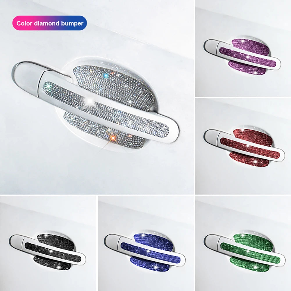 8pcs Bling Car Door Handle & Bowl Protector Kit – Rhinestone Scratch-Resistant Stickers/Car