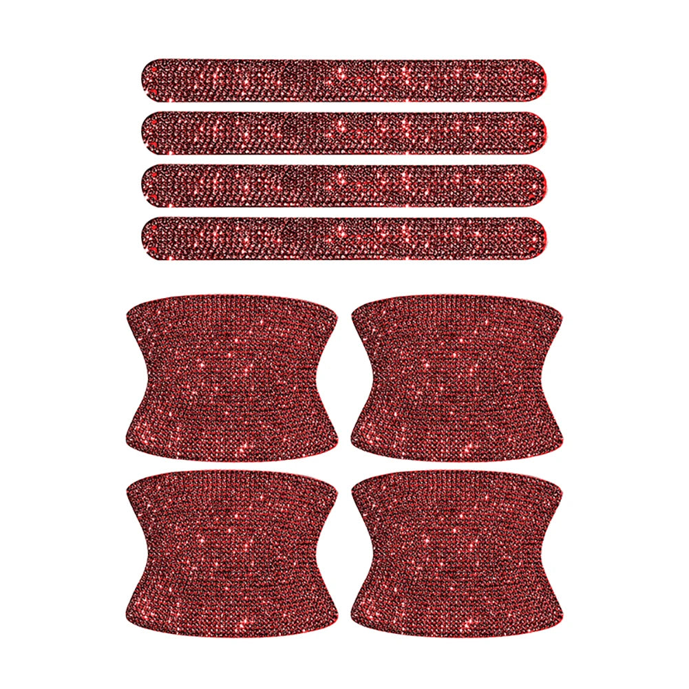 8pcs Bling Car Door Handle & Bowl Protector Kit – Rhinestone Scratch-Resistant Stickers/Car