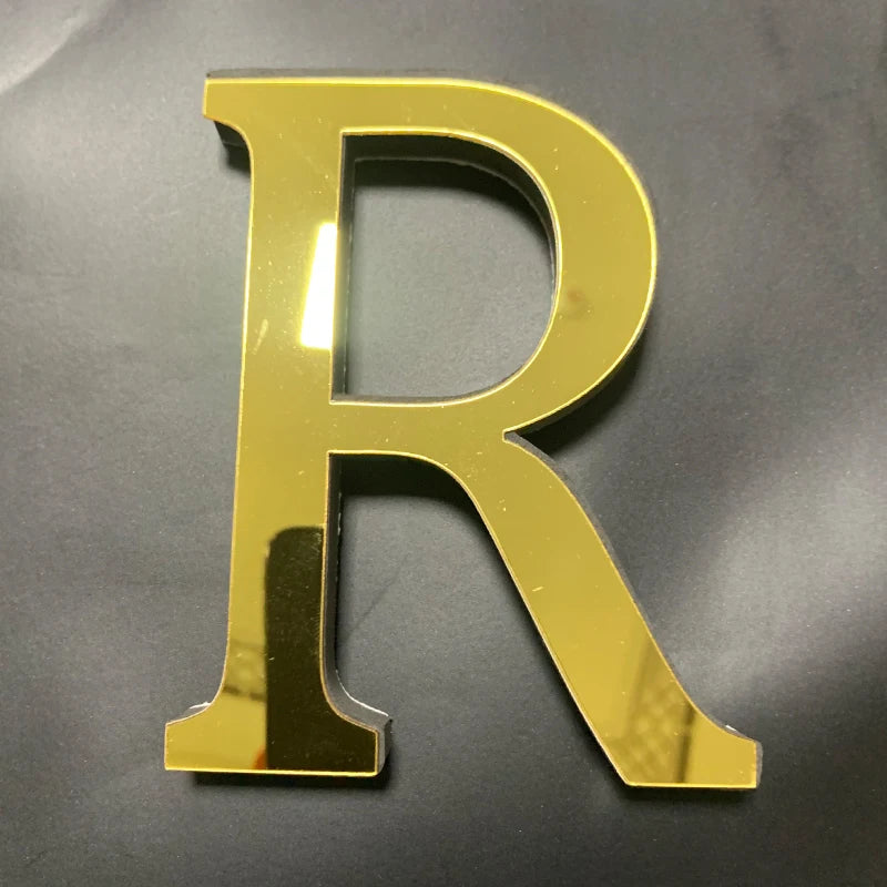 Gold Mirror Acrylic Wall Letters – DIY Peel & Stick English Alphabet Décor\ Living Room Decor – Wall Art, Curtains, Clocks, Furniture & More