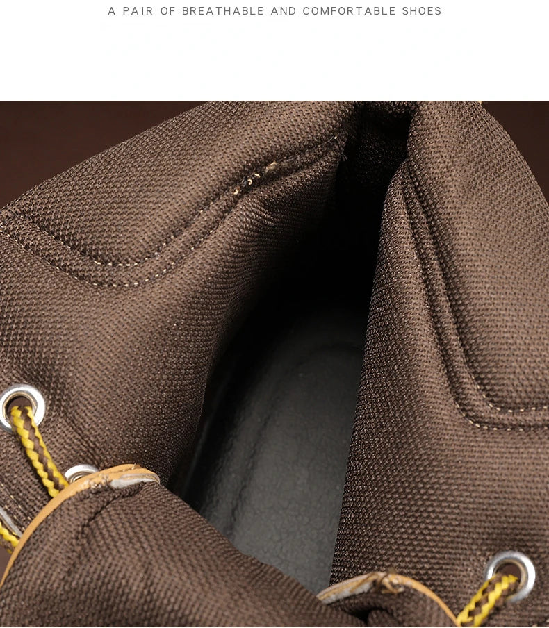 Men shoes - Men’s PU Leather Ankle Boots – Casual Lace-Up Boots for Everyday Style