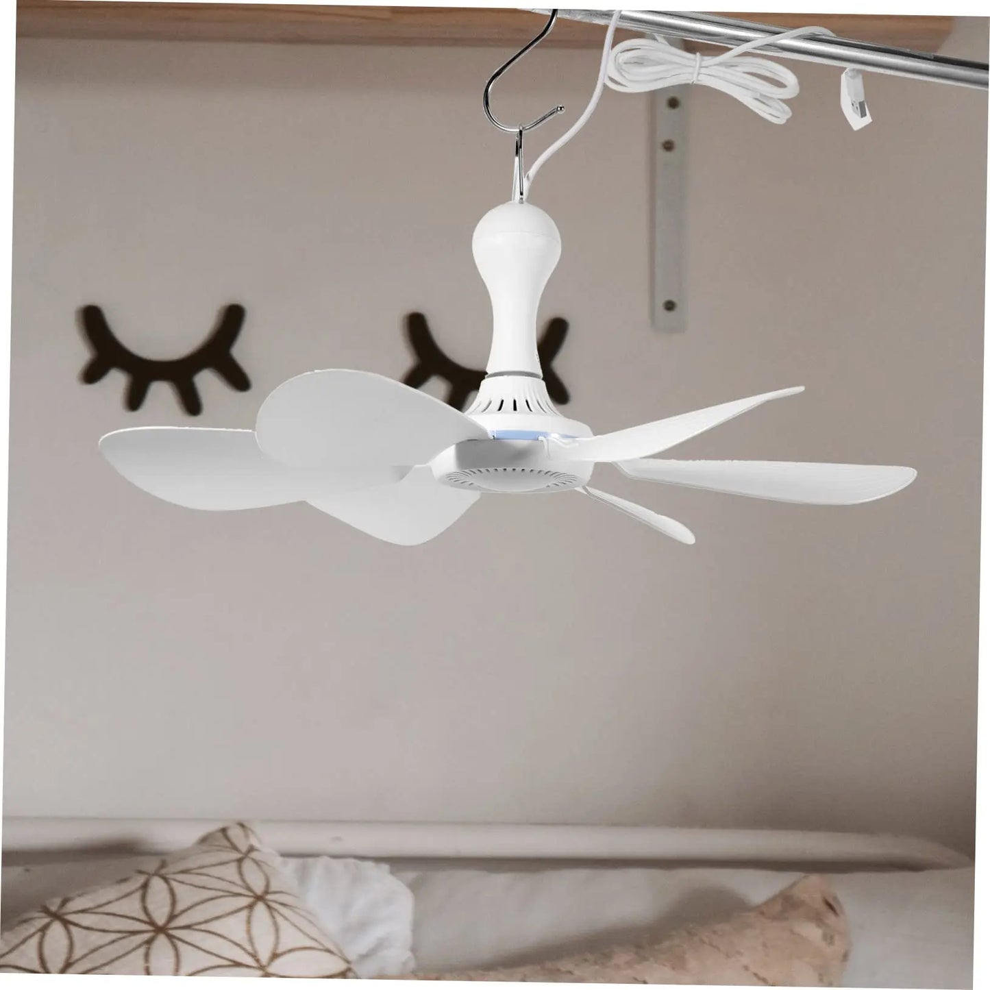 XIAOTREE USB Ceiling Fan with Remote – 6-Blade Portable Hanging Fan for Camping & Indoor Use\ Living Room Decor – Wall Art, Curtains, Clocks, Furniture & More