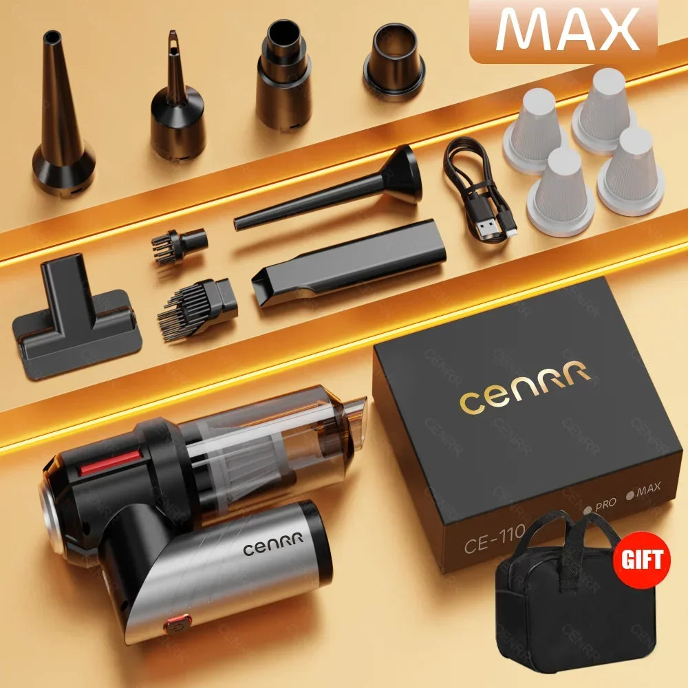 CENRR Max & Pro Cordless Car Vacuum Cleaner – Up to 998000Pa Suction, HEPA Filtration & USB-C Charging/Car