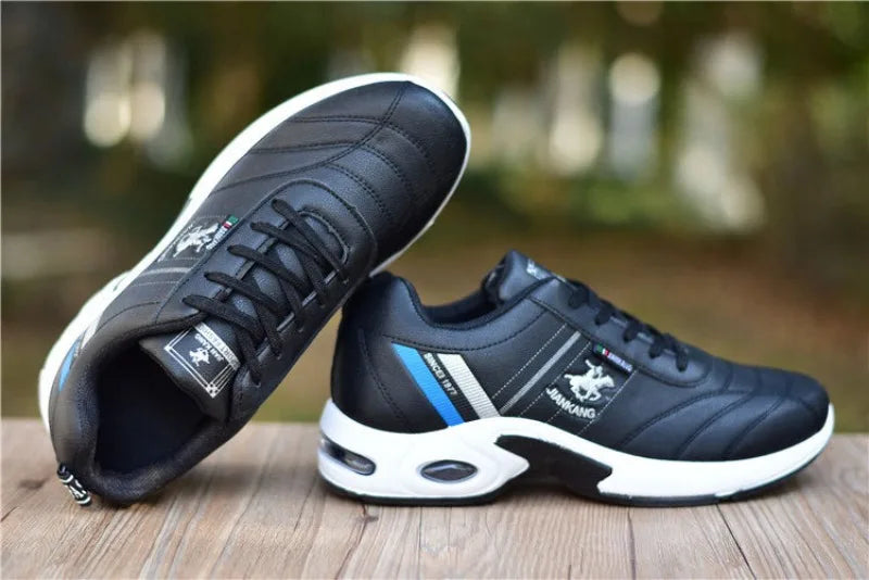 Men shoes - Men’s Board Sneakers – Breathable PU Casual Shoes with Height Boost & All-Season Comfort