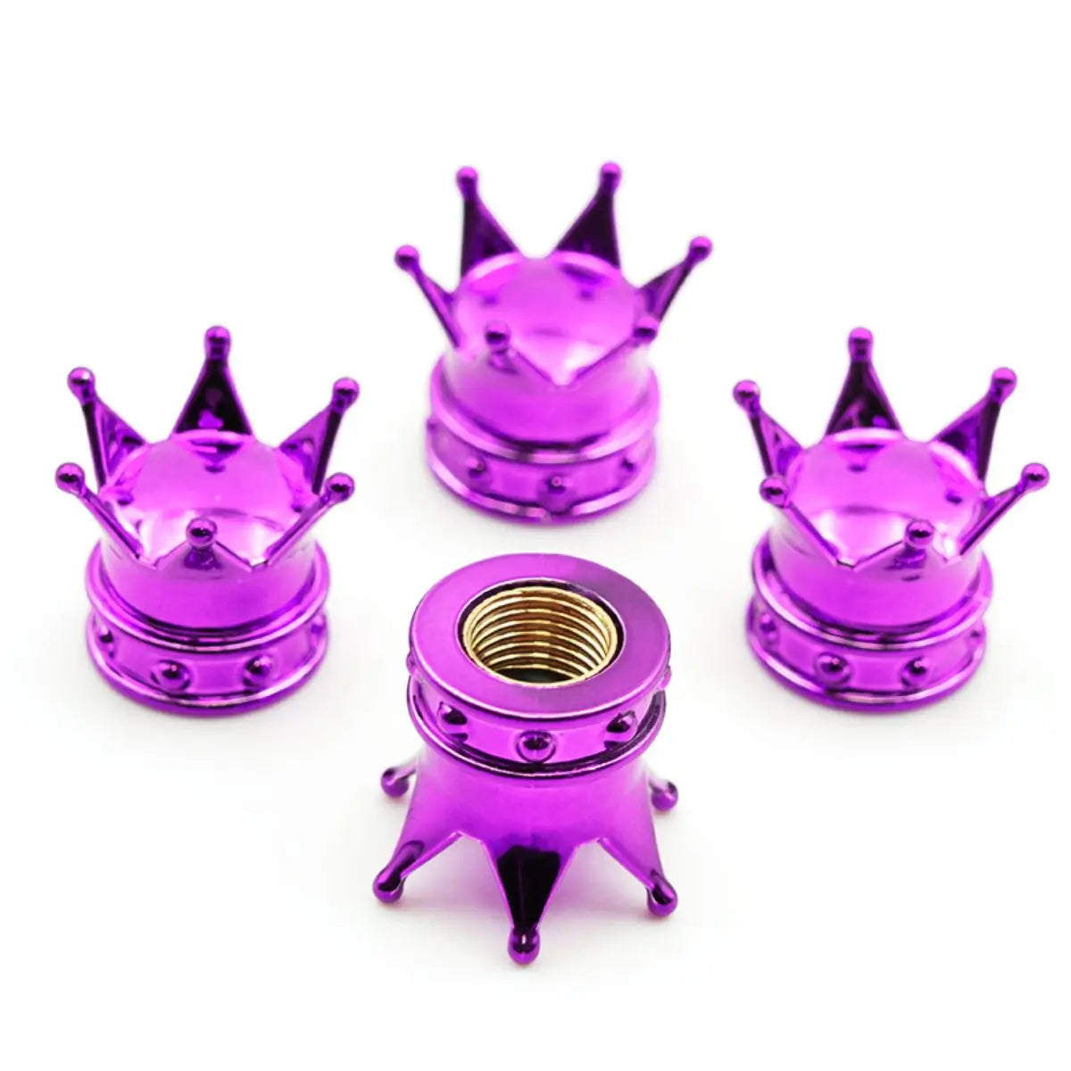 4PCS Crown Tire Valve Stem Caps – Universal Fit, Waterproof & Stylish/Car