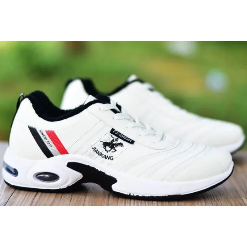 Men shoes - Men’s Board Sneakers – Breathable PU Casual Shoes with Height Boost & All-Season Comfort