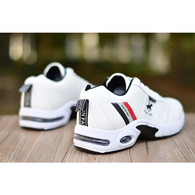 Men shoes - Men’s Board Sneakers – Breathable PU Casual Shoes with Height Boost & All-Season Comfort