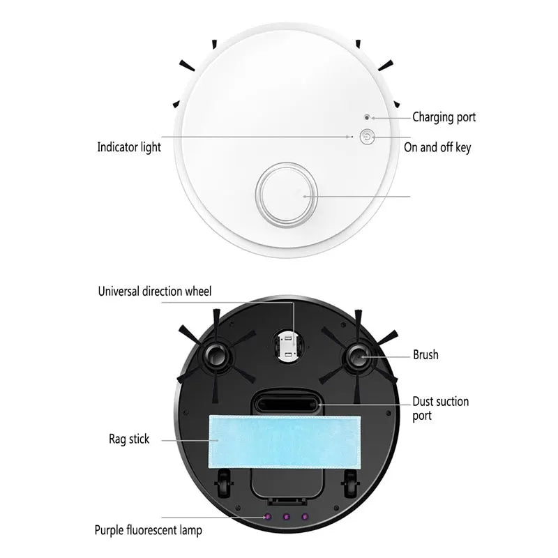 Donirt 3-in-1 Slim Robot Vacuum Cleaner – Smart Wireless Sweeping, Wet & Dry Mopping (Ultra-Thin Design)\ Living Room Decor – Wall Art, Curtains, Clocks, Furniture & More\
