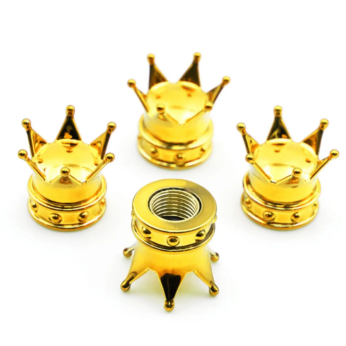 4PCS Crown Tire Valve Stem Caps – Universal Fit, Waterproof & Stylish/Car