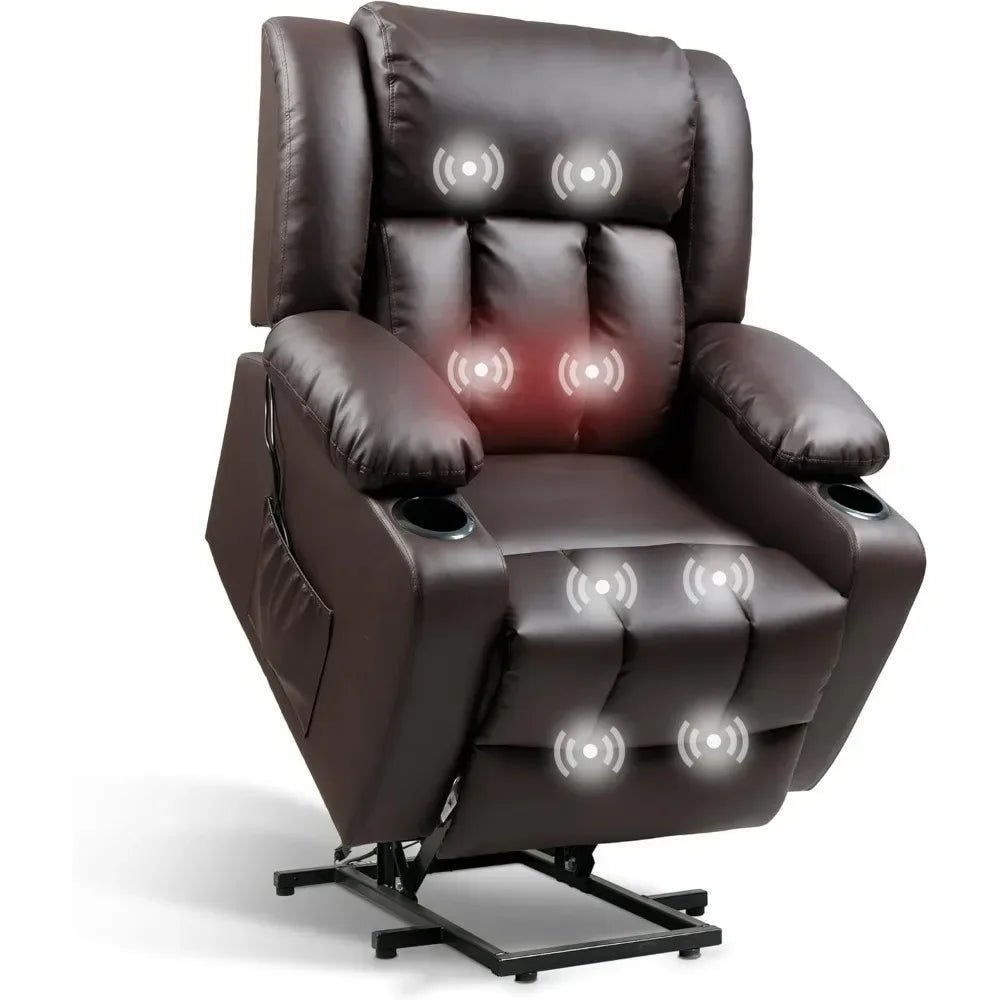 FLEXISPOT Power Lift Recliner Chair – Faux Leather with Massage, Heat & Remote Control (Black) Living Room Decor – Wall Art, Curtains, Clocks, Furniture & More\