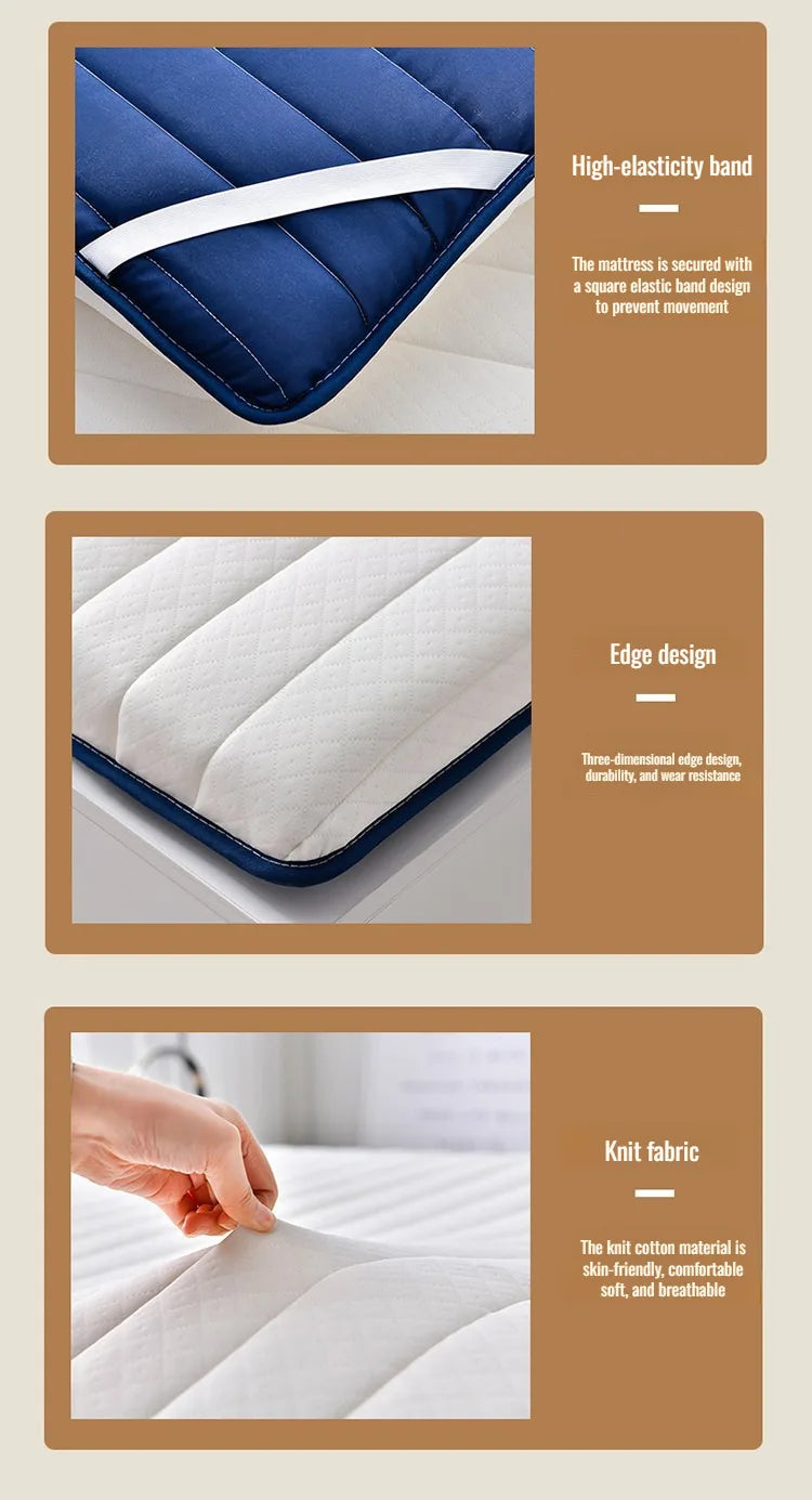 Quilted Roll-Up Mattress – Soft Knit Fabric with Edge Stitching (Under 8” Thick)\ Living Room Decor – Wall Art, Curtains, Clocks, Furniture & More