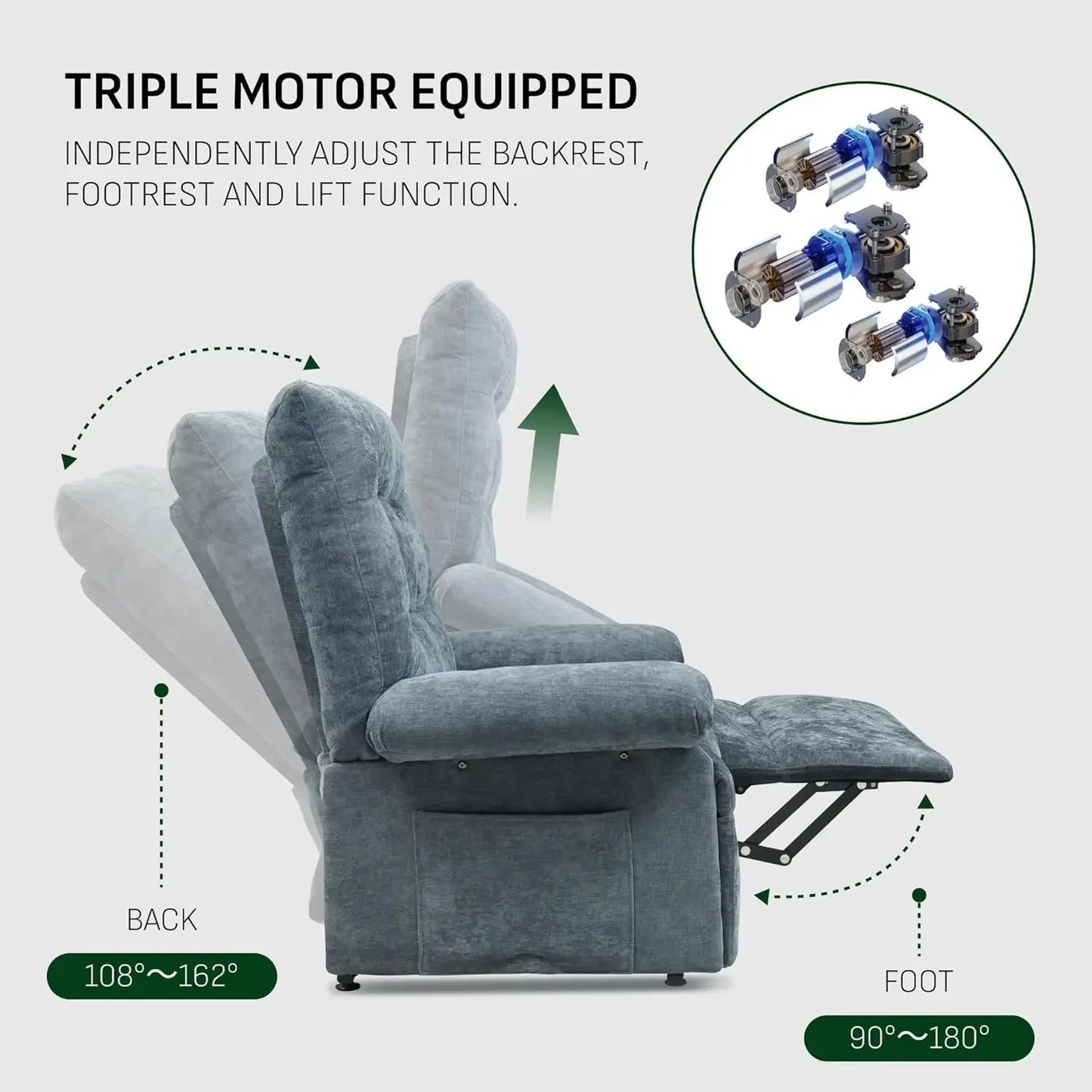 FLEXISPOT Power Lift Recliner Chair – Faux Leather with Massage, Heat & Remote Control (Black) Living Room Decor – Wall Art, Curtains, Clocks, Furniture & More\