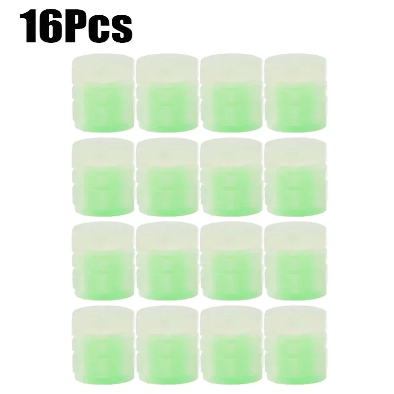 Luminous Valve Stem Caps – Glow-in-the-Dark Tire Covers for Cars & Motorcycles (Fluorescent Pink, Green, Blue)/Car