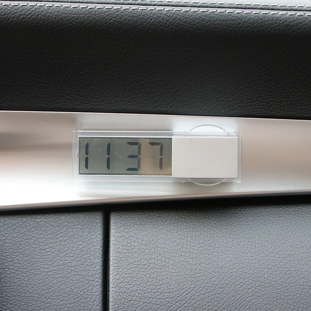 Mini LCD Digital Car Clock with Suction Cup – Dashboard or Windshield Mount/Car