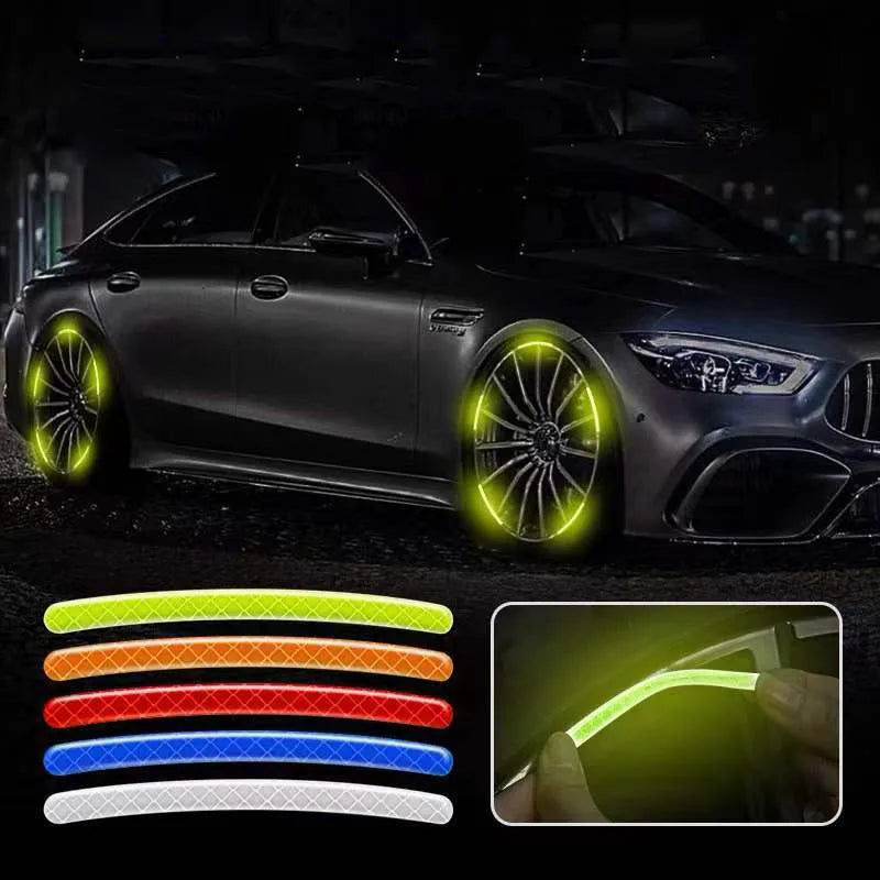 Reflective Car Wheel Hub Stripe Stickers – Luminous Safety Decals (20/40 Pcs)/Car