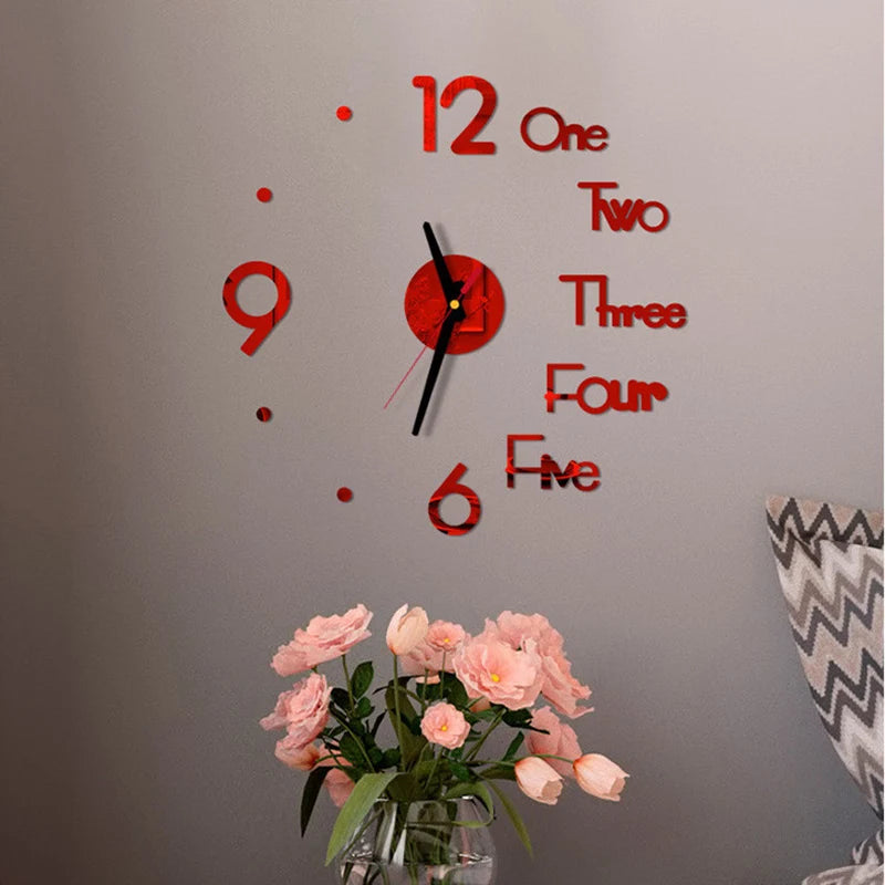 3D Mirror Wall Clock – DIY Acrylic & EVA Foam Decorative Timepiece (12 Inch)\ Living Room Decor – Wall Art, Curtains, Clocks, Furniture & More