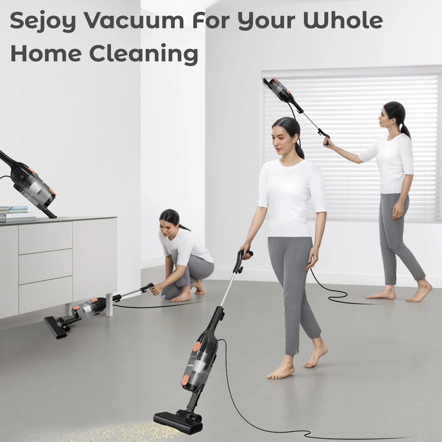 SEJOYS 2-in-1 Corded Stick Vacuum Cleaner – 15KPa Suction with HEPA Filter for Home, Carpet & Pet Hair\ Living Room Decor – Wall Art, Curtains, Clocks, Furniture & More