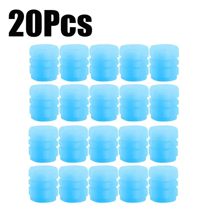 Luminous Valve Stem Caps – Glow-in-the-Dark Tire Covers for Cars & Motorcycles (Fluorescent Pink, Green, Blue)/Car