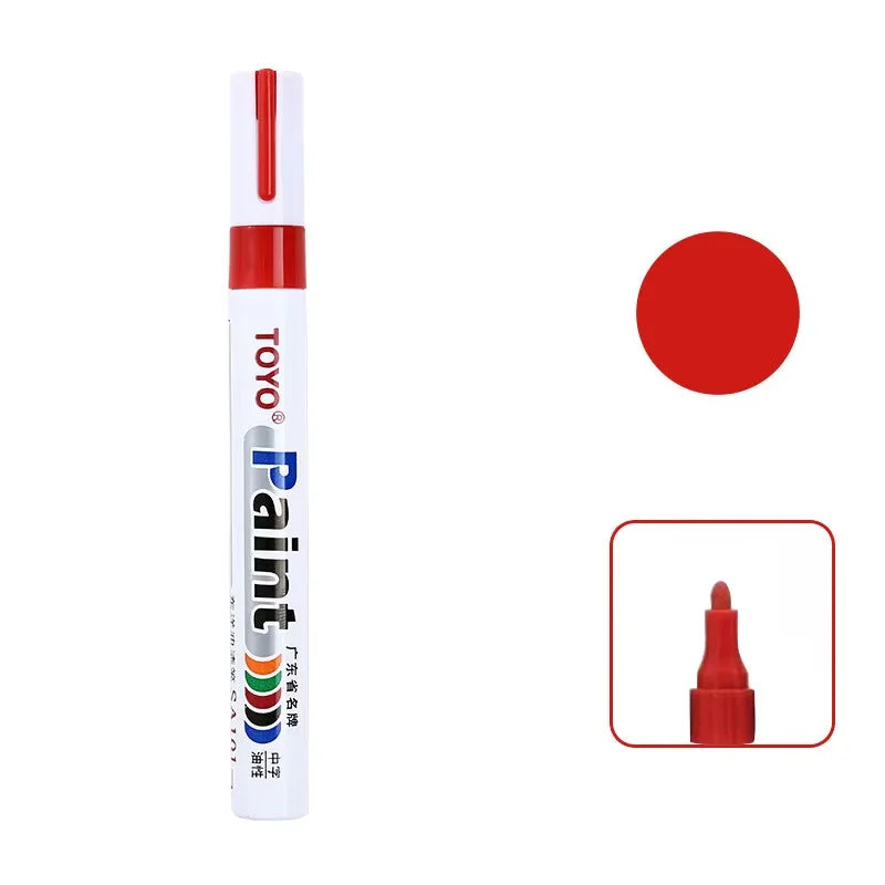 Waterproof Paint Marker Pen – Multi-Surface Oil-Based Permanent Ink (8ml, 2.2–2.8mm Tip)/Car