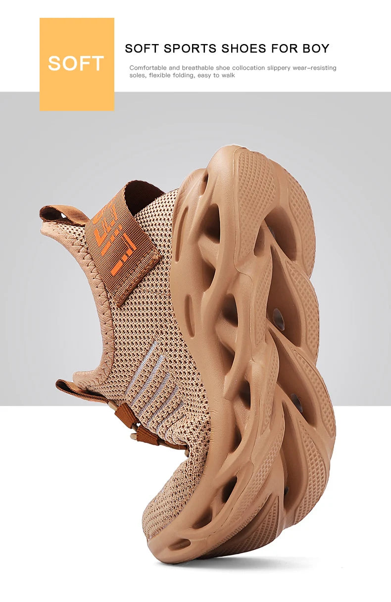 Boy shoes - Boys Mesh Slip-On Sneakers – Breathable & Stylish Running Shoes for Kids