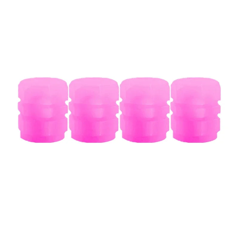 Luminous Valve Stem Caps – Glow-in-the-Dark Tire Covers for Cars & Motorcycles (Fluorescent Pink, Green, Blue)/Car