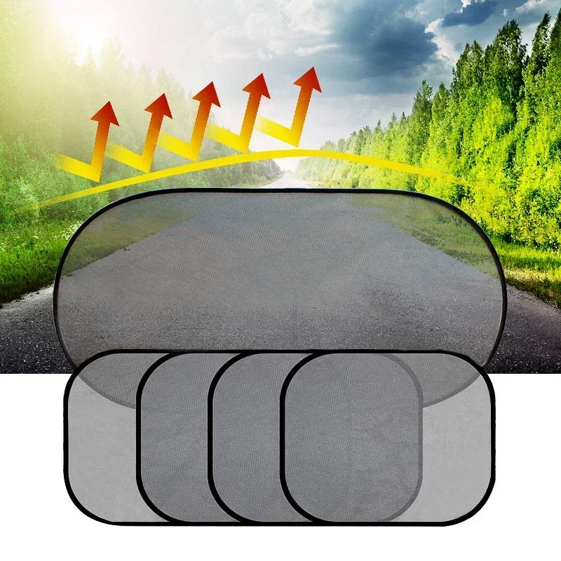3D Mesh Car Window Sunshade Set – UV Blocker & Heat Reflector (4-Piece)/Car