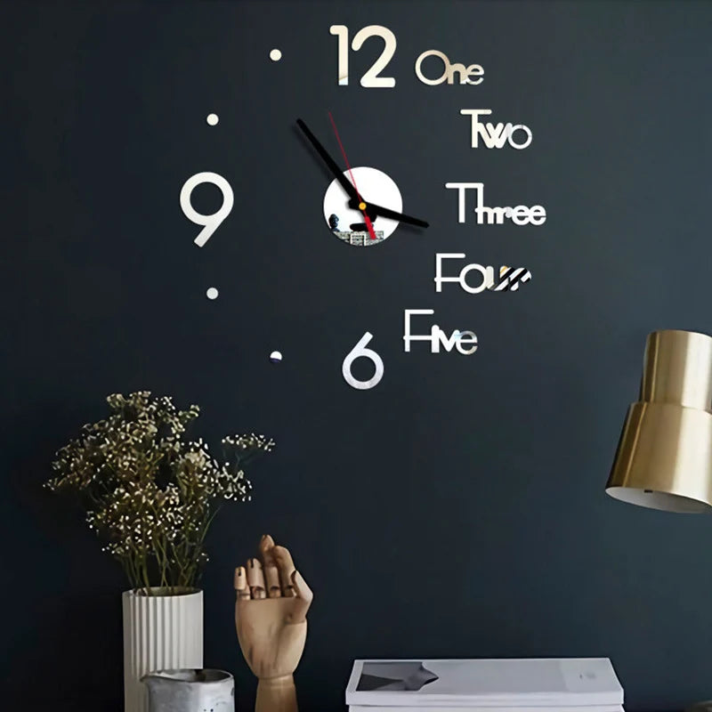 3D Mirror Wall Clock – DIY Acrylic & EVA Foam Decorative Timepiece (12 Inch)\ Living Room Decor – Wall Art, Curtains, Clocks, Furniture & More