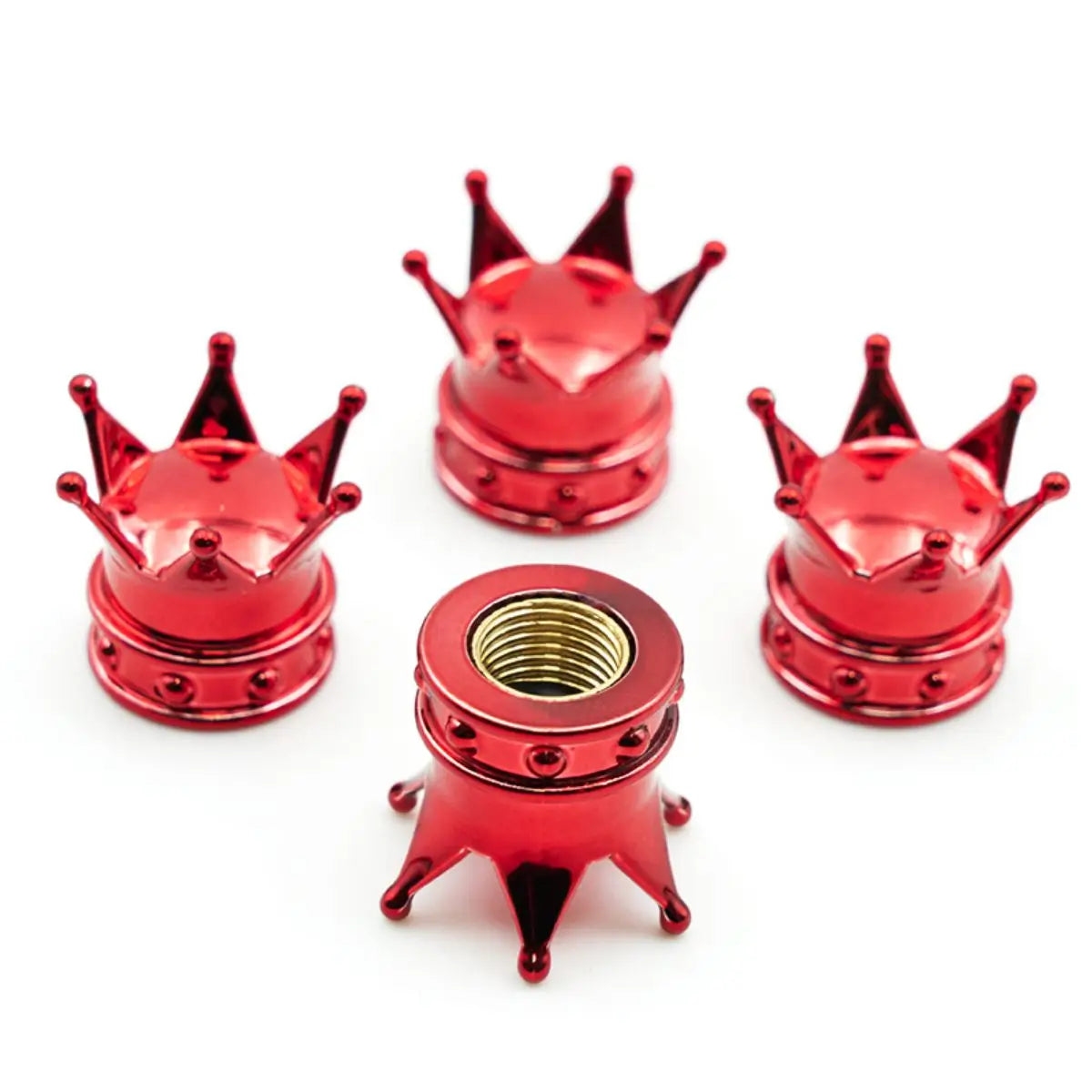 4PCS Crown Tire Valve Stem Caps – Universal Fit, Waterproof & Stylish/Car