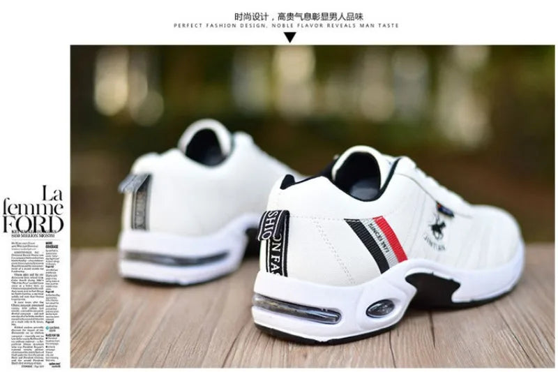 Men shoes - Men’s Board Sneakers – Breathable PU Casual Shoes with Height Boost & All-Season Comfort
