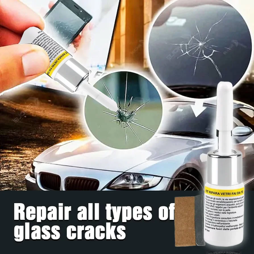 3ML Windshield Crack Repair Kit – Glass Chip Fix Fluid for Laminated Windshields/Car