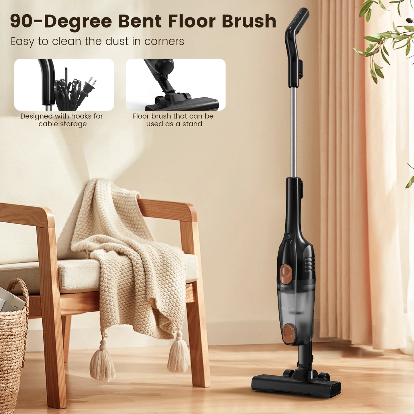 SEJOYS 2-in-1 Corded Stick Vacuum Cleaner – 15KPa Suction with HEPA Filter for Home, Carpet & Pet Hair\ Living Room Decor – Wall Art, Curtains, Clocks, Furniture & More
