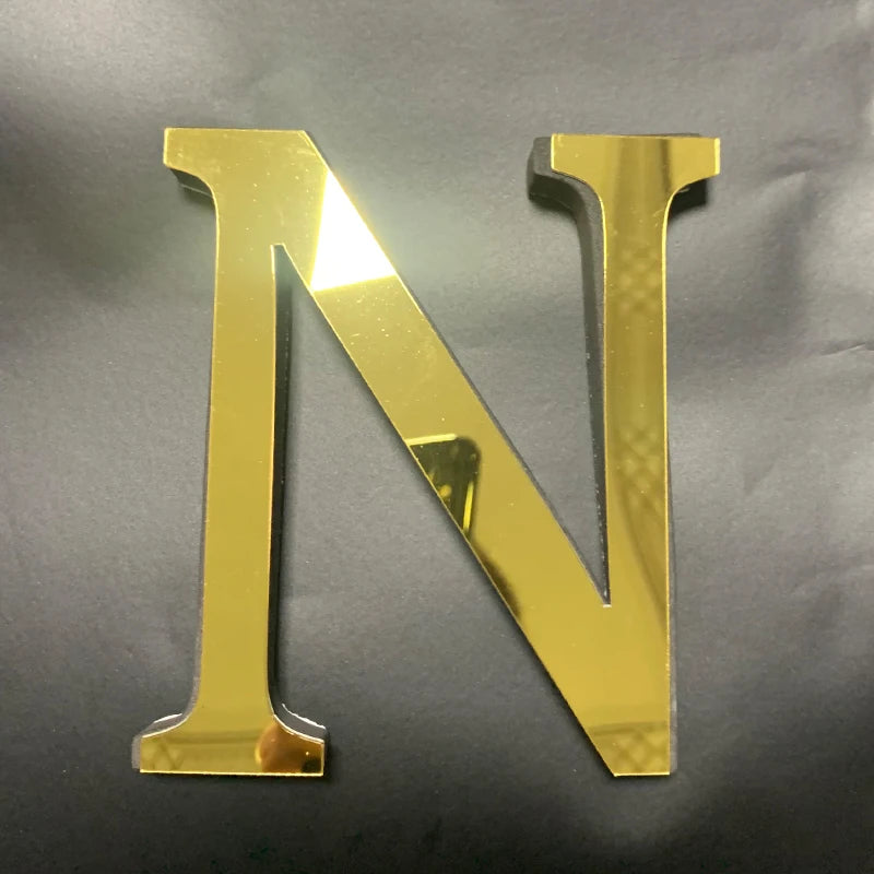 Gold Mirror Acrylic Wall Letters – DIY Peel & Stick English Alphabet Décor\ Living Room Decor – Wall Art, Curtains, Clocks, Furniture & More