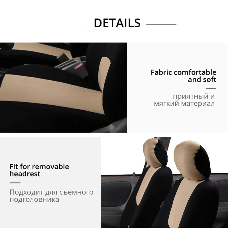 AUTOYOUTH Universal Car Seat Covers – Full Set Interior Protection (Breathable Polyester)/Car