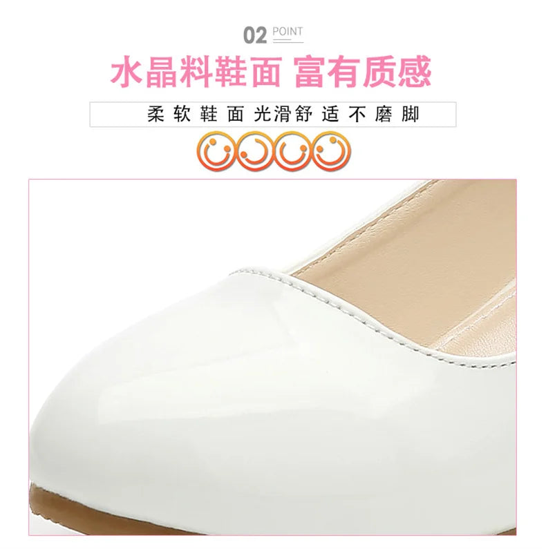 girl shoes - Girls Princess High Heels – White PU Leather Dress Shoes for Parties, Dance & Special Days