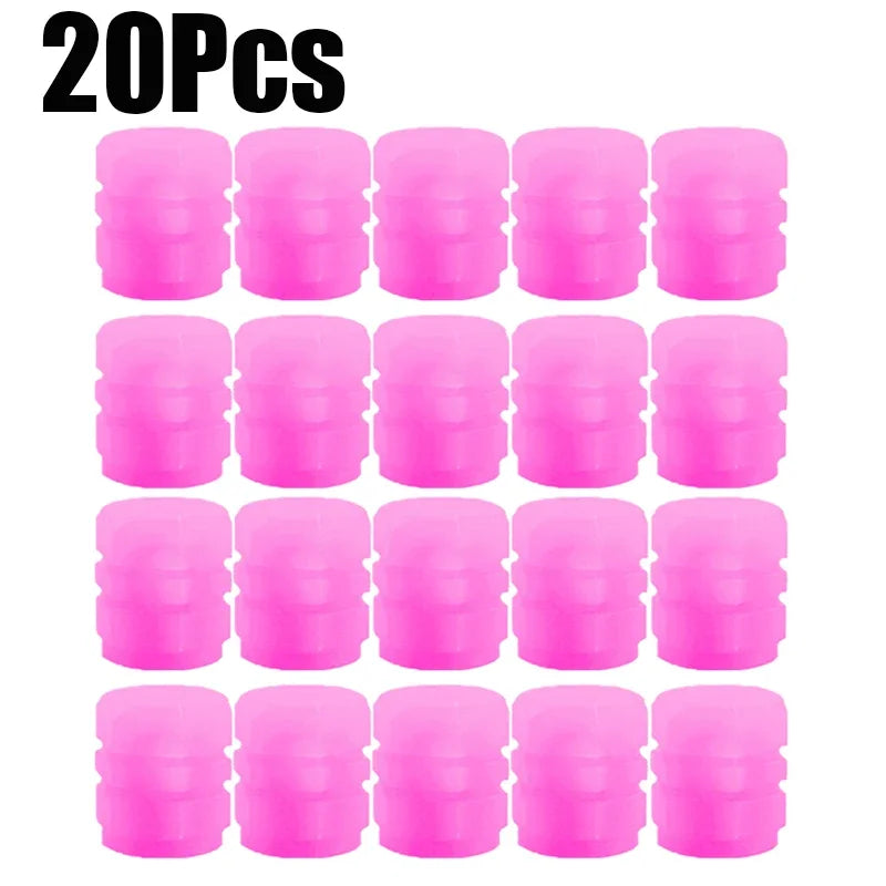 Luminous Valve Stem Caps – Glow-in-the-Dark Tire Covers for Cars & Motorcycles (Fluorescent Pink, Green, Blue)/Car