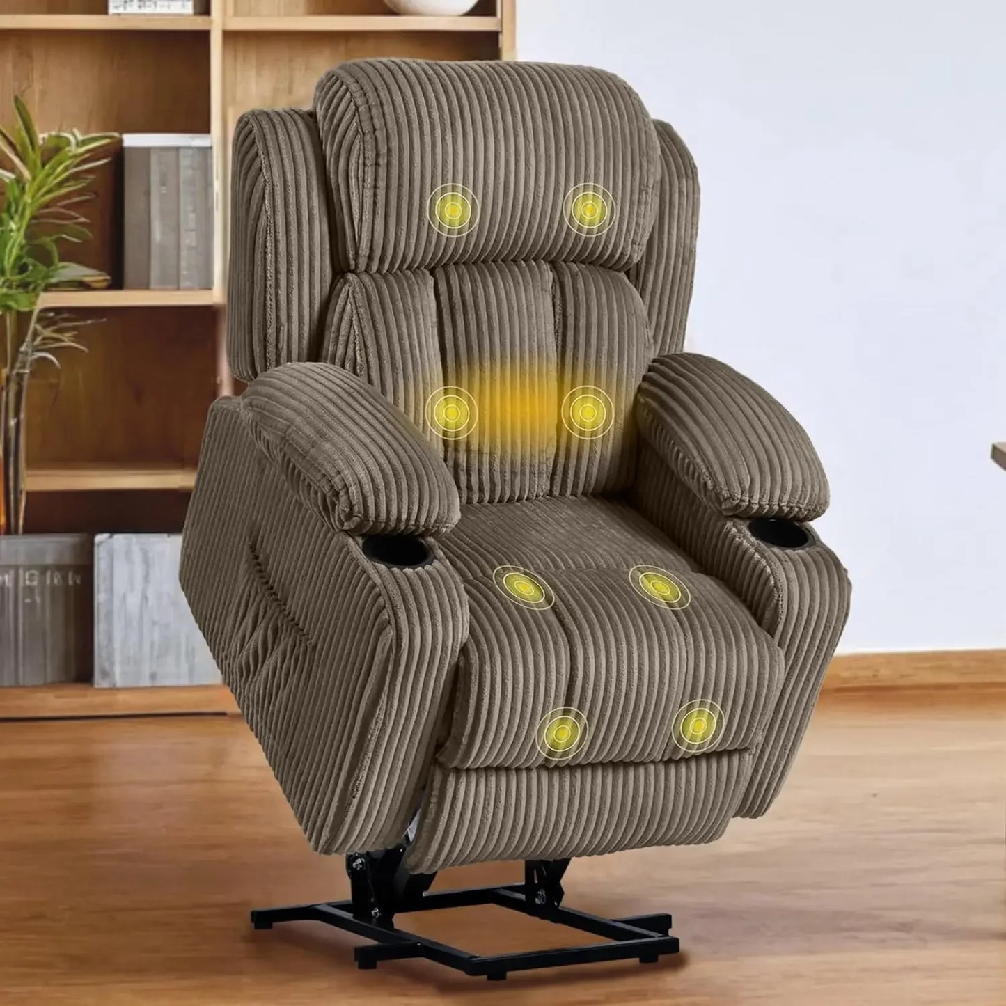 FLEXISPOT Power Lift Recliner Chair – Faux Leather with Massage, Heat & Remote Control (Black) Living Room Decor – Wall Art, Curtains, Clocks, Furniture & More\